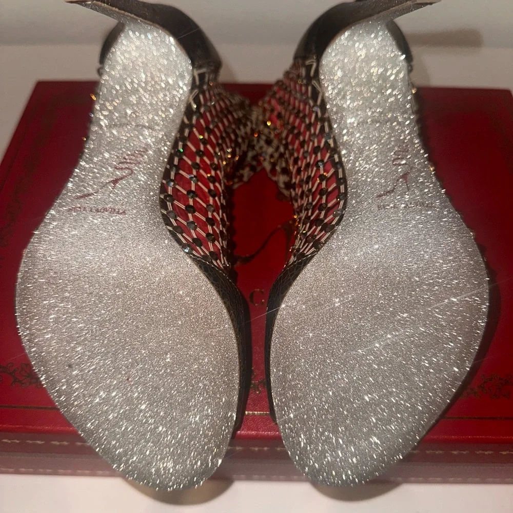 NWT Designer Heels Rene Caovilla Galaxia Bronze - Picture 8 of 12